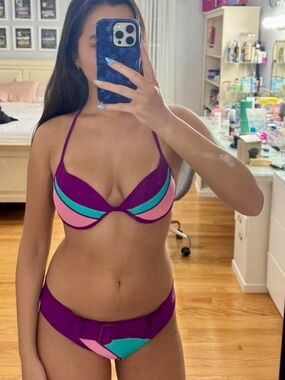 Body Glove Purple, Pink & Teal Colorblock Bikini